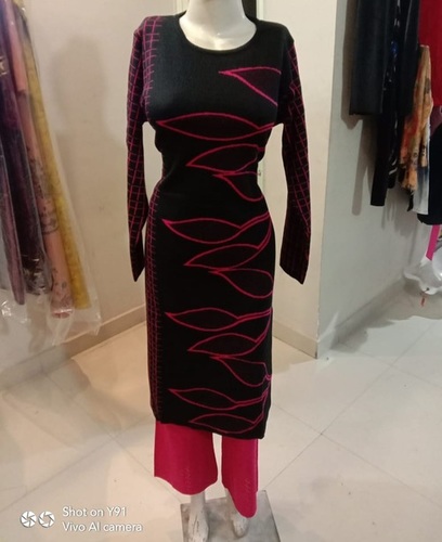 लेडीज़ वूलन कुर्ती और प्लाज़ो