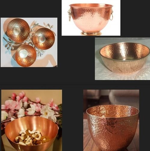 Copper Dry Fruit Bowl - Durable Design, Lightweight, Rust Proof, Unbreakable | New, Long Life, Optimum Performance