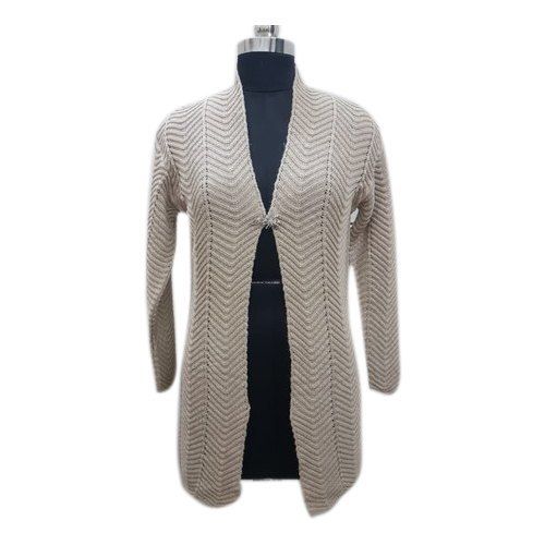 White Ladies Casual Wear Full Sleeve Cardigans