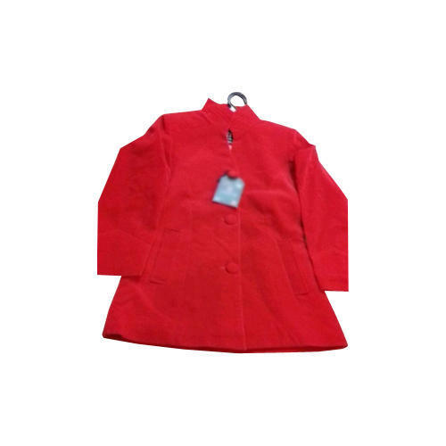 Red Ladies Woolen Casual Coat