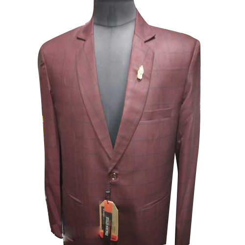 Yellow Mens Brown Party Wear Blazer