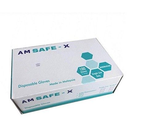 AM SAFE - X Disposable Latex Medical Examination Gloves