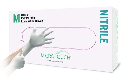 White Ansell Micro-Touch Nitrile Examination Gloves