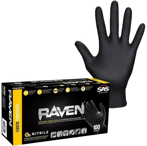 Black SAS Raven Nitrile Gloves