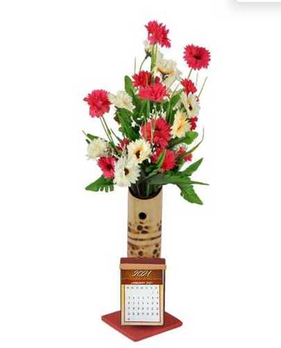 Samyak Bamboo Flower Vase And Table Calendar