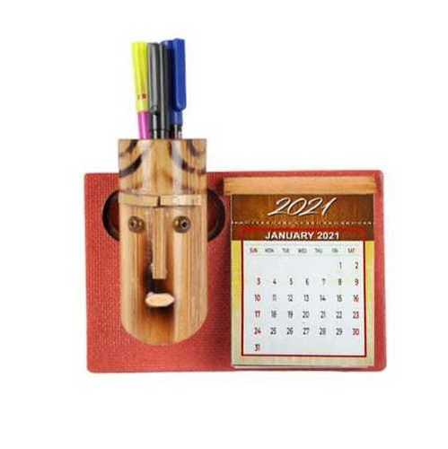 Samyak Bamboo Pen Stand And Table Calendar