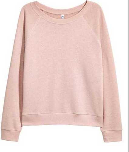 Light Pink Used Round Neck Ladies Sweatshirt