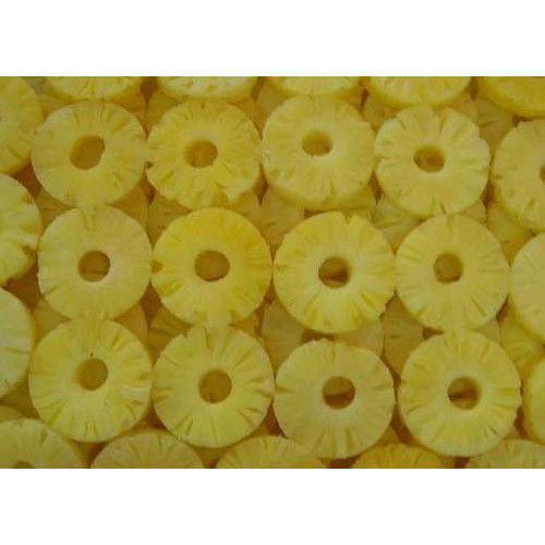 Yellow Frozen Pineapple Slices With No Added Flavor And Storing Period Of 8-12 Months