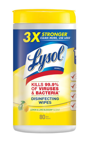 Lysol Disinfecting Wipes, Lemon & Lime Blossom, 80ct