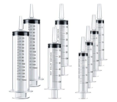 2 Pack Large Syringes (150 ML), Large Plastic Garden Industrial Syringes  for Scientific Labs, Measuring, Watering, Refilling, Filtration Multiple  Uses