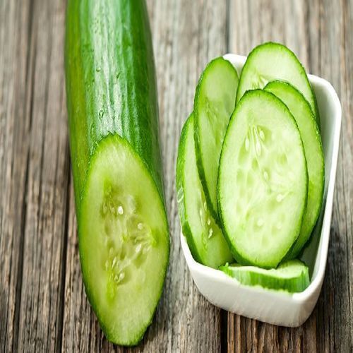 Fresh Cucumis Sativus - 15.54 Calories, 650 mg Protein, Green Color | Natural Taste, Non Harmful, Very Good Quality, Stored in Cool and Dry Place