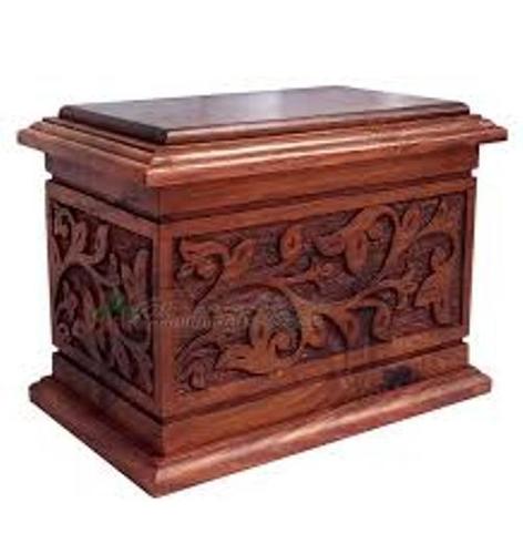 Polished Memorial Keepsake Decorative Wooden Urn Box For Cremation And Ashes