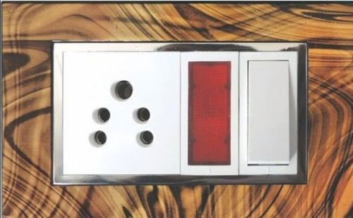 Wood Finish Plastic Modular Switch Plates