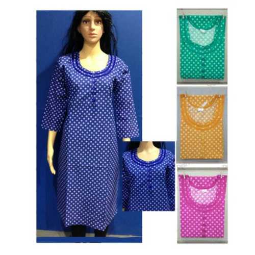 Round Neck Dot Printed Cotton Kurti