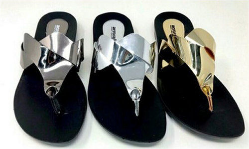 Black Fashion Designer Ladies Chappal