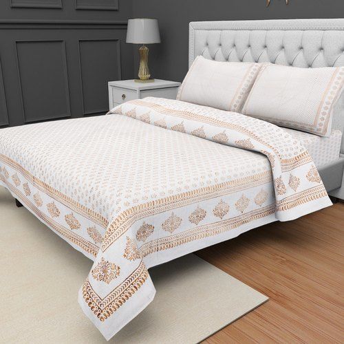 Multicoor Hand Washable Block Printed Double Bed Sheet