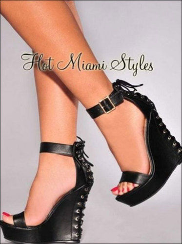 Black Ladies Party Wear High Heel Sandals