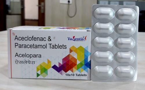 Aceclofenac I.P. 100 mg + Paracetamol I.P. 325 mg (ALU-ALU) Tablet