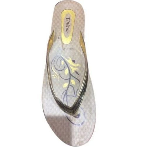 Ladies Printed Flat Pvc Slipper