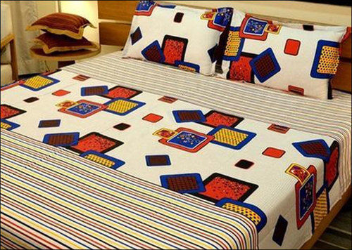 Multicolor Glace Cotton Bed Sheet