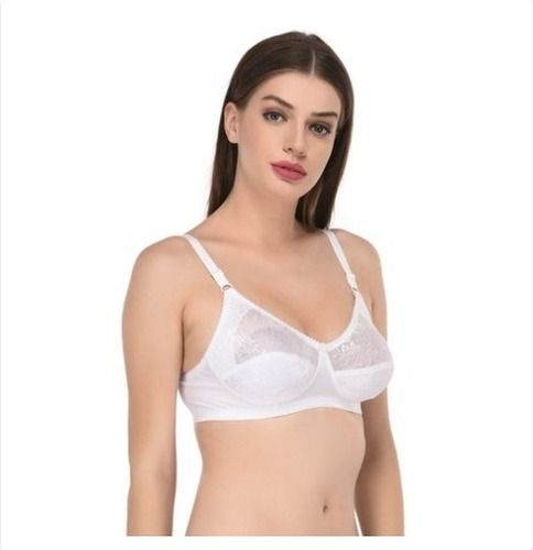 White Ladies Fancy Bra With Adjustable Straps at Best Price in