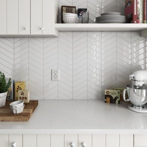 White Ceramic Kitchen Wall Tiles