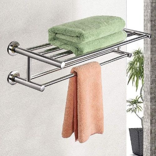 Stainless Steel Plain Design Polish Towel Rack