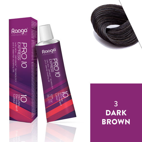 Raaga Professional Pro 10 Express Permanent Hair Colour (Dark Brown)