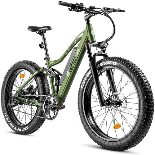 Aluminum Alloy Am200 Fat Tires 500W Full Suspension Electric Mountain Bike