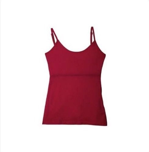 Cotton Ladies Plain Maroon Spaghetti