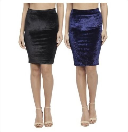 Ladies Velvet Mini Skirt