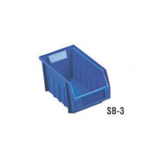 Polished Blue Plastic Storage Bin