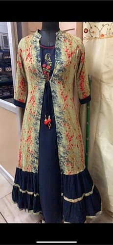 Mulicolor Gorgeous Look Double Layer Ladies Kurti