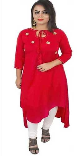 Red Colour Ladies Designer Kurti Bust Size: 36