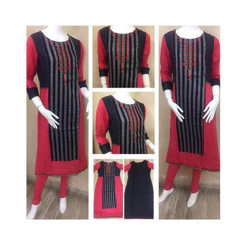 Mulicolor Straight Line Ladies Kurti