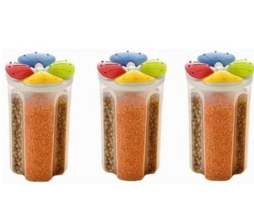 Transparent Multipurpose Plastic Four Section Airtight Food Containers