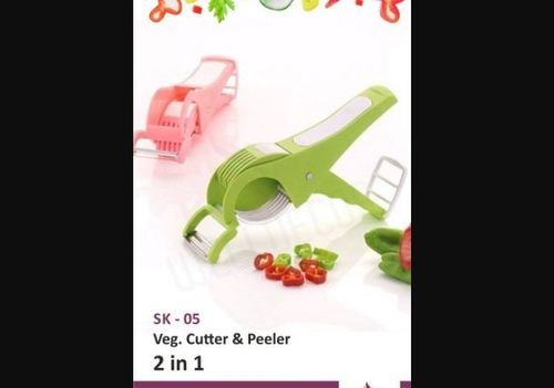 Green Plastic Kitchen 2 In 1 Vegetable Cutter Cum Peeler