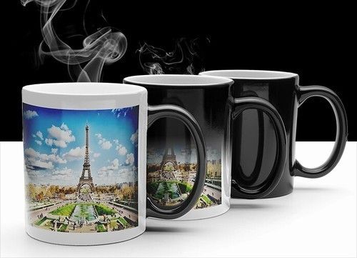 Round Attractive Pattern Magic Ceramic Mugs