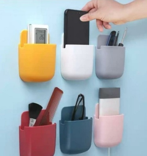Self Adhesive Mobile Phone Plug Holder - New High Quality Wall Mounted Display Color: Color | Suitable for Mobile Phone & TV Remote