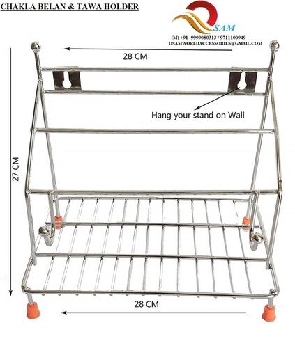 Stainless Steel Chakla Belan Tawa Holder