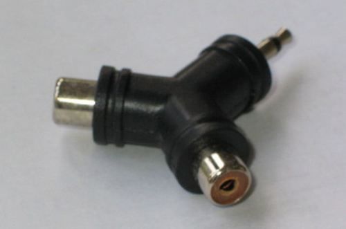 Black Ep To 2 Rca Socket Adapter