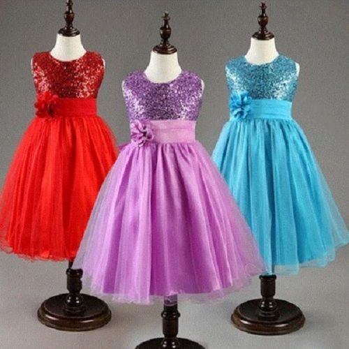 Various Colors Are Available Attractive Girls Party Dresses