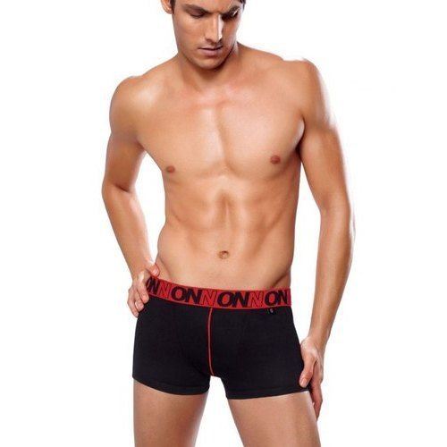 White Mens Black Trunk Boxer Brief