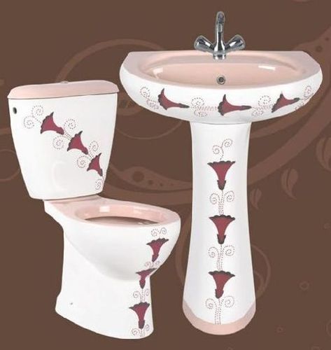 Round Pink Designer Pedestal Wash Basin