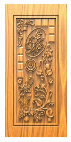 Floral Design Teak Wooden Carved Door Application: Interior