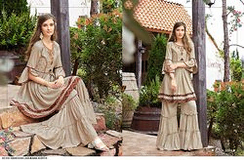 Mulicolor Rayon Ladies Palazzo Kurtis