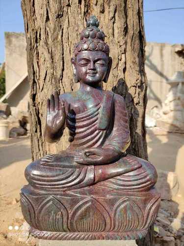 Natural Ruby Corundum Buddha Statue Grade: A