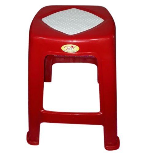 Easy To Clean Red Polished Plastic Stool