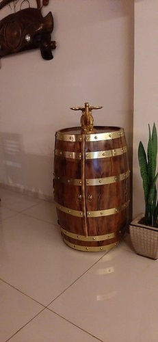 Wooden Barrel Bar Cabinet