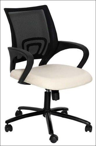 Black And White Net Mesh Hydraulic With Pvc Arm Rest Office Chair